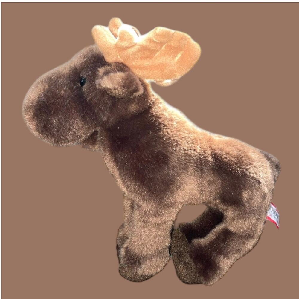 Douglas Ulysses Moose Plush Antlers 11" Stuffed Animal Brown Nursery Decor